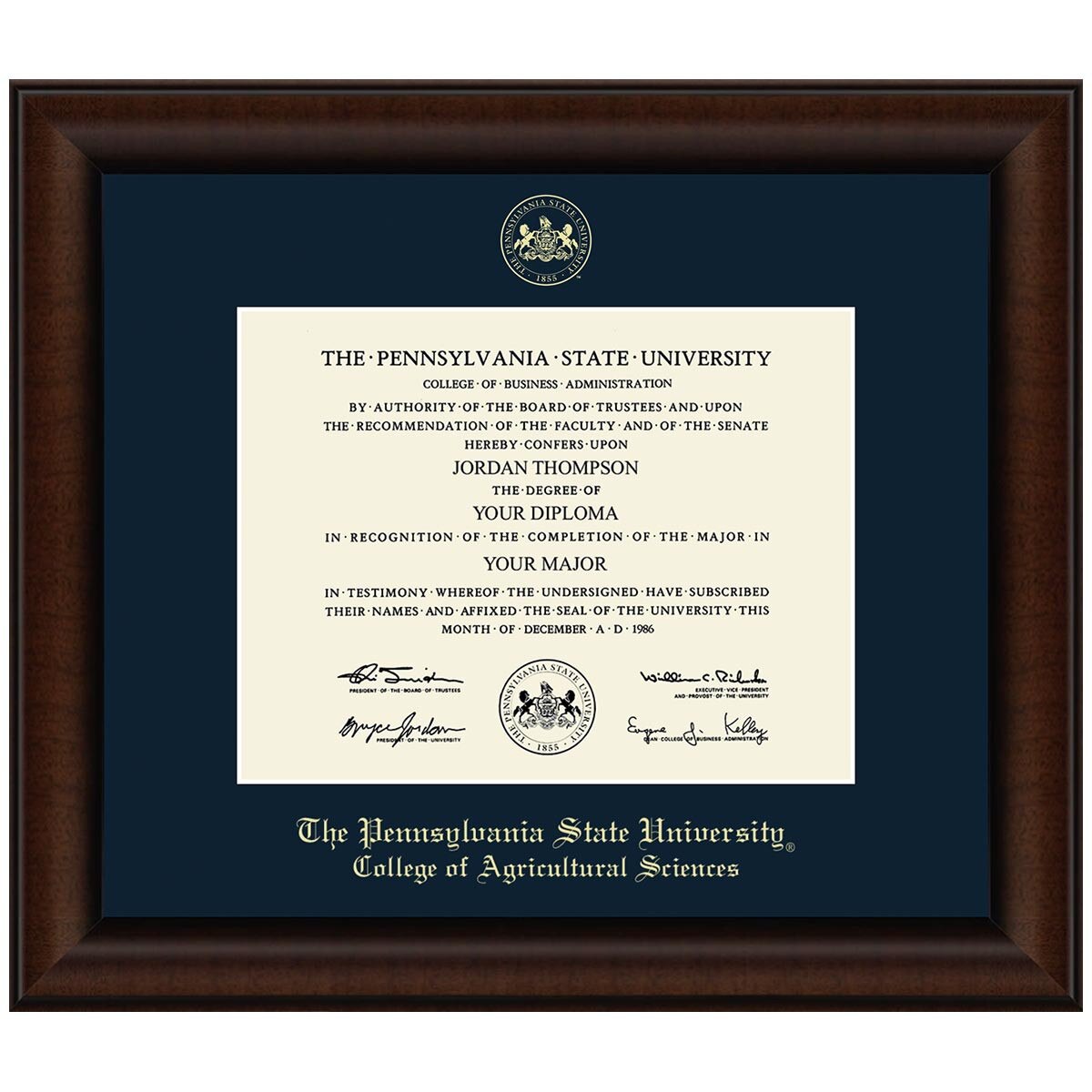 #105 College of Agricultural Sciences diploma frame Lenox (Walnut)